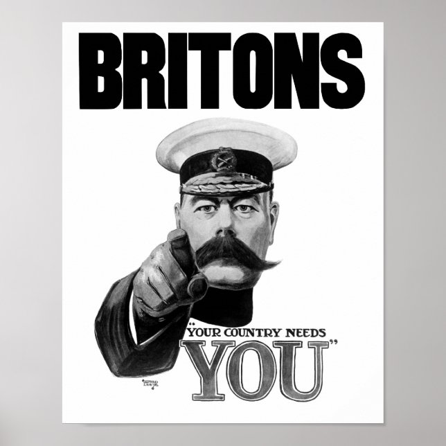 Britons Your Country Needs You - Lord Kitchener Poster (Front)