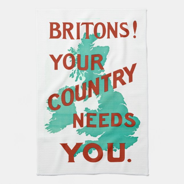 Britons! Your Country Needs YOU Tea Towel (Vertical)