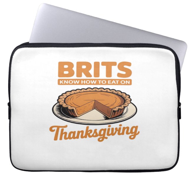 Brits Know How to Eat on Thanksgiving Oversized T- Laptop Sleeve (Front)