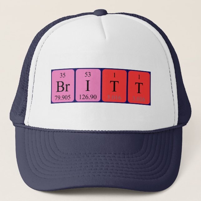 Britt periodic table name hat (Front)
