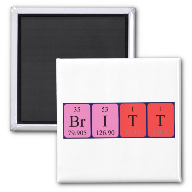 Britt periodic table name magnet (Front)