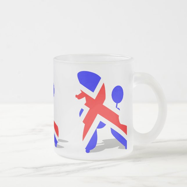 Britt poodle frosted glass coffee mug (Right)