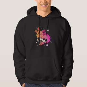 BRITTA - Beautiful girl name with adorable AXOLOTL Hoodie
