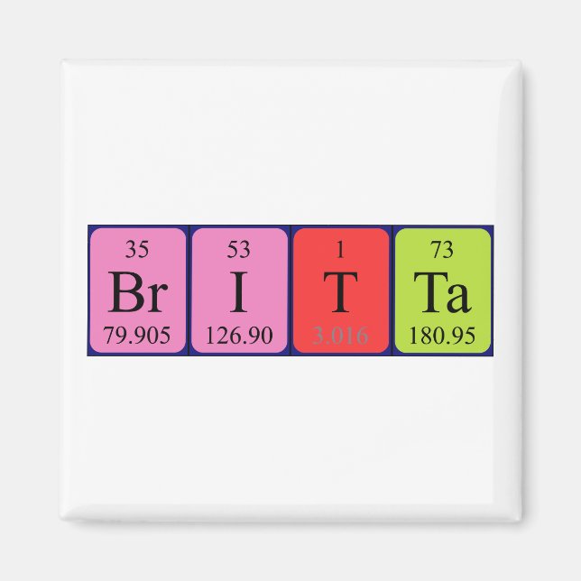 Britta periodic table name magnet (Front)