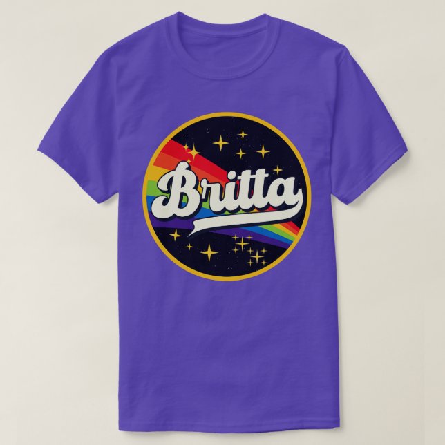 Britta Rainbow In Space Vintage Style T-Shirt (Design Front)