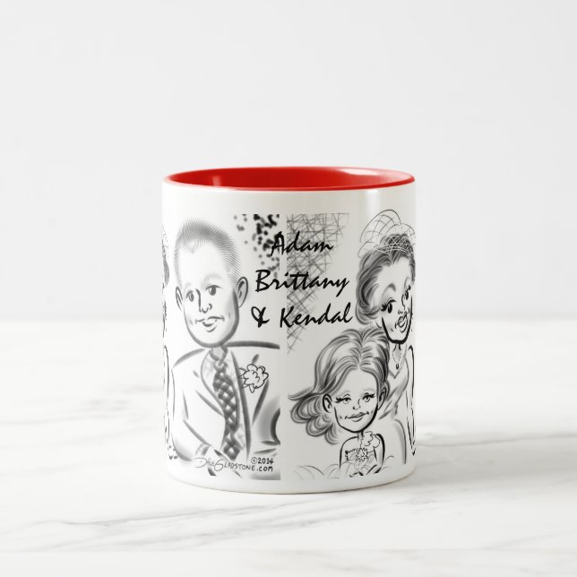 Brittany & Adam's Wedding Caricature Mug 2014 (Center)