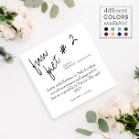 Brittany Black White Fun Fact #2 Cocktail Wedding Napkin<br><div class="desc">Designed to coordinate with our modern Brittany wedding collection, this creative, Fun Fact #2 cocktail napkin will entertain your wedding reception guest with fun and interesting information about your love story and personalities. The black-and-white design features hand-lettered calligraphy script and stylish serif typography. There are two more fun facts napkins...</div>