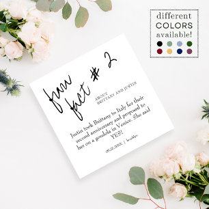 Brittany Black White Fun Fact #2 Cocktail Wedding Napkin
