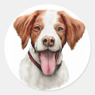 Brittany Bust Classic Round Sticker