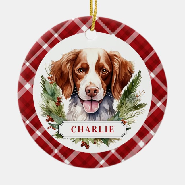 Brittany Ceramic Circle Ornament (Front)