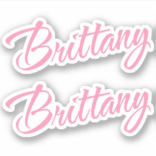 Brittany Decorative Name in Pink x2 Sticker (Front)