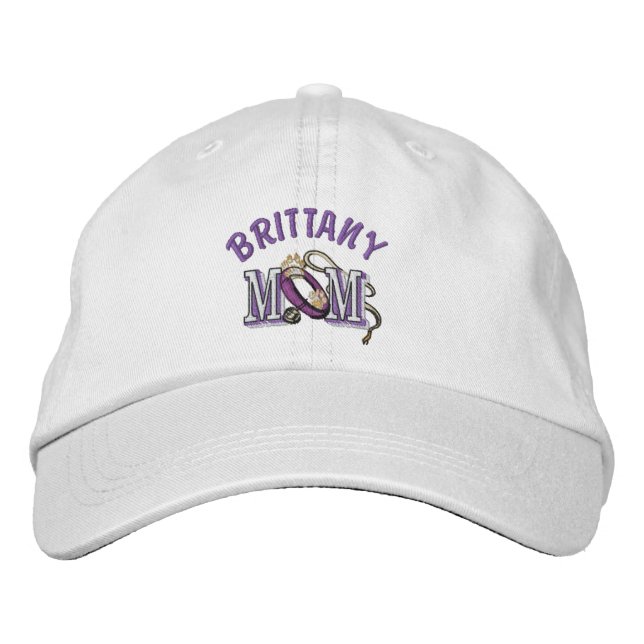 Brittany Dog MOM Embroidered Hat (Front)