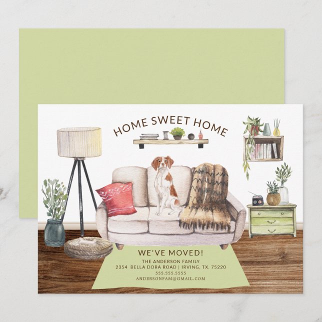 Brittany Dog Moving Announcement (Front/Back)