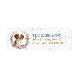 Brittany Dog Spring Flowers Wreath