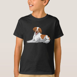 Brittany Dog With Stuffed Animal And Hearts T-Shirt