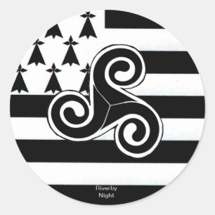 Brittany Flag (Breton) Classic Round Sticker