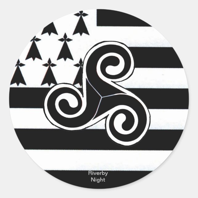 Brittany Flag (Breton) Classic Round Sticker (Front)