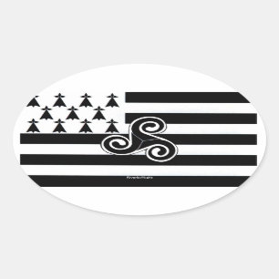 Brittany Flag (Breton) Oval Sticker