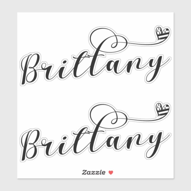 Brittany Flag in Heart, Breton (Sheet)