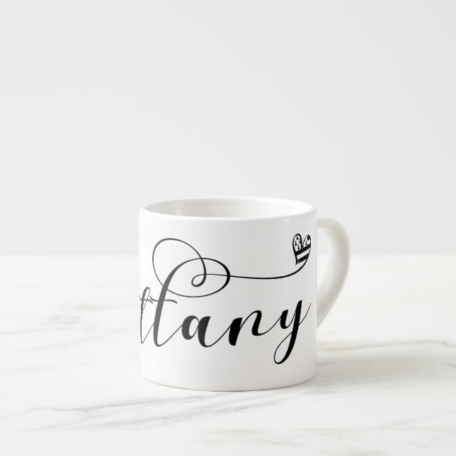 Brittany Flag in Heart, Breton Espresso Cup (Front Right)