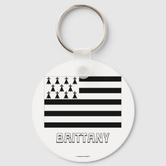 Brittany Flag with Name Key Ring