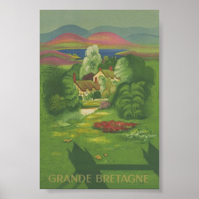 Brittany France Vintage Travel Poster (Front)