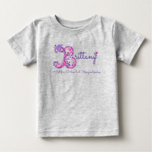 Brittany girls B name meaning monogram shirt