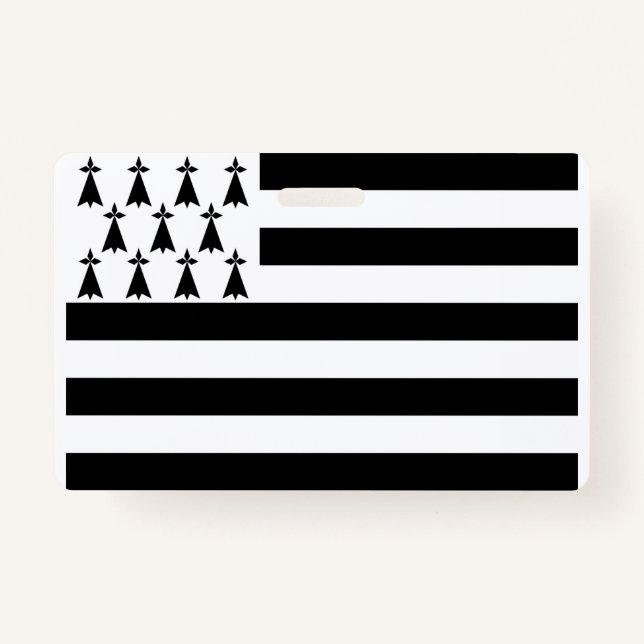 Brittany (Gwenn-ha-du) flag Badge ID Badge (Front)