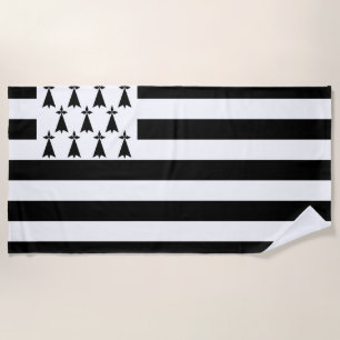 Brittany (Gwenn-ha-du) flag Beach Towel