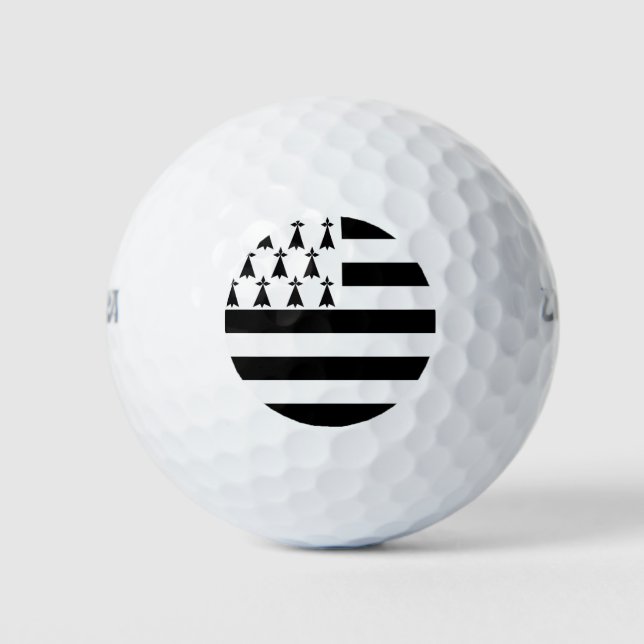 Brittany (Gwenn-ha-du) flag Golf Balls (Front)