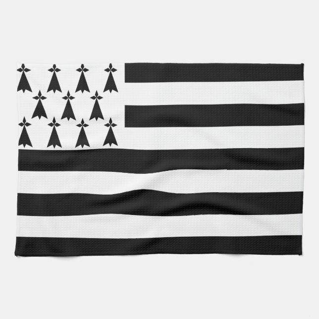 Brittany (Gwenn-ha-du) flag Kitchen Towels (Horizontal)