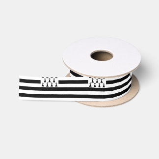 Brittany (Gwenn-ha-du) flag Ribbon Satin Ribbon