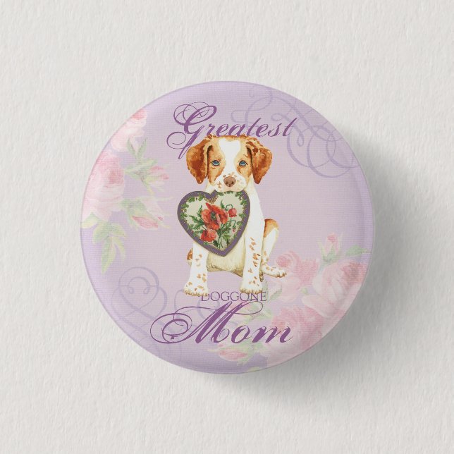 Brittany Heart Mum 3 Cm Round Badge (Front)