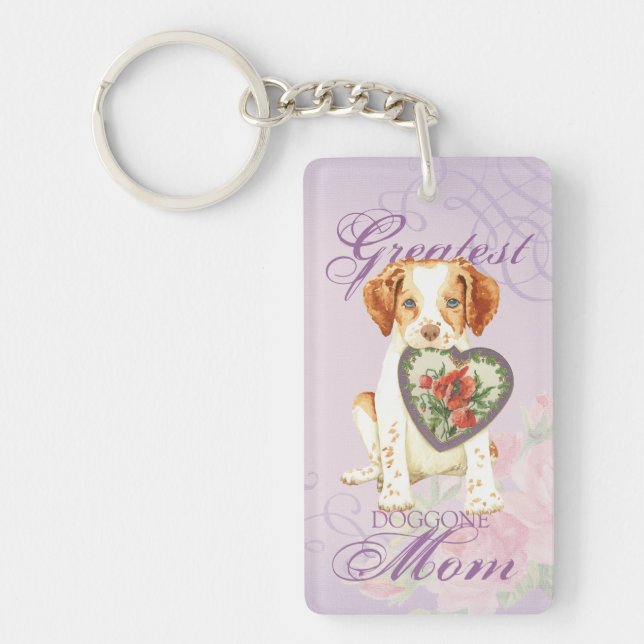 Brittany Heart Mum Key Ring (Front)
