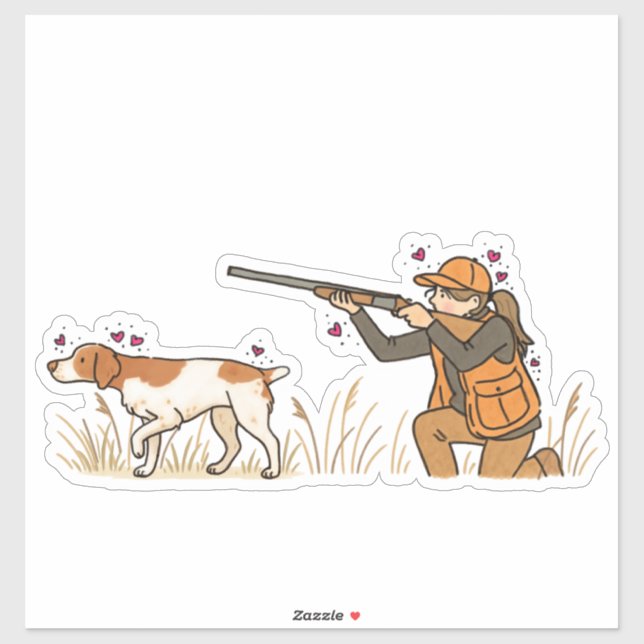Brittany Hunting Car Decal (Sheet)