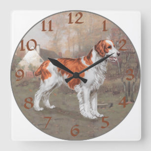 Brittany in the Field Square Wall Clock