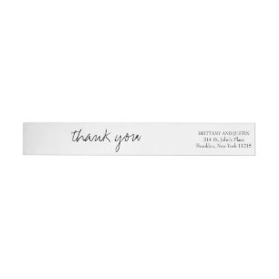 Brittany Modern Elegant Thank You Script Wedding Wrap Around Label
