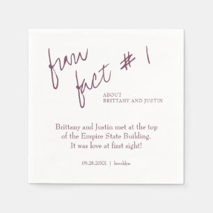 Brittany Modern Plum Purple Fun Fact #1 Wedding Napkin
