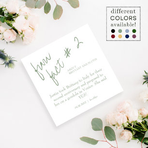 Brittany Modern Sage Green Fun Fact #2 Wedding Napkin