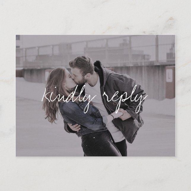 Brittany Modern Simple Photo Meal Choice RSVP Postcard (Front)