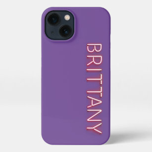 Brittany name glowing neon lights novelty iPhone 13 case