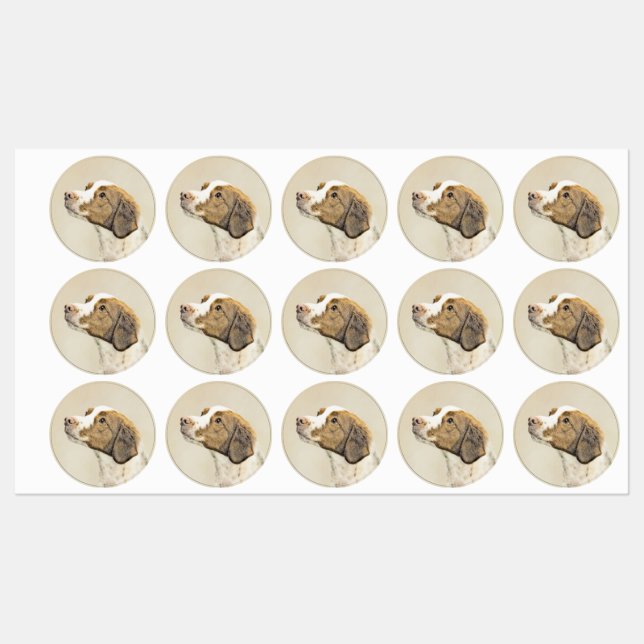 Brittany Painting - Cute Original Dog Art (Sheet)