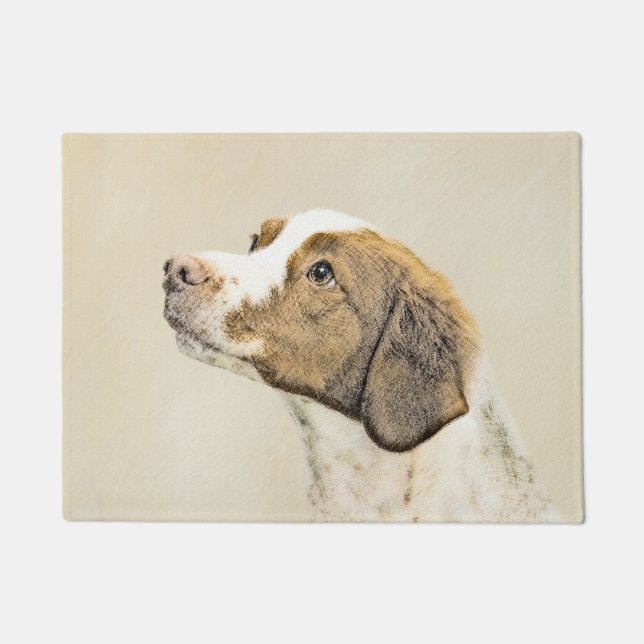 Brittany Painting - Cute Original Dog Art Doormat (Front)