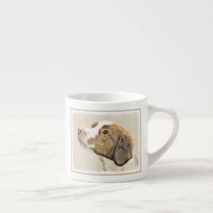 Brittany Painting - Cute Original Dog Art Espresso Cup