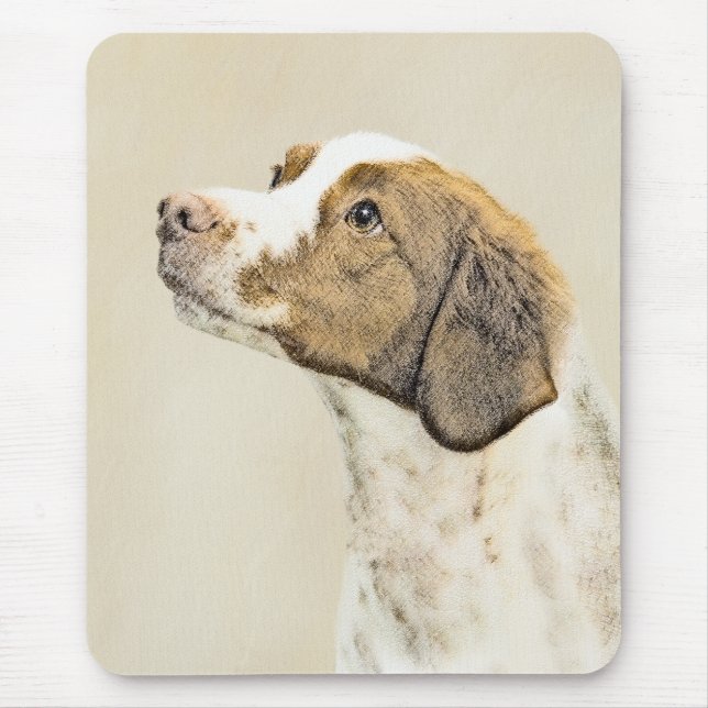 Brittany Painting - Cute Original Dog Art Mouse Mat (Front)