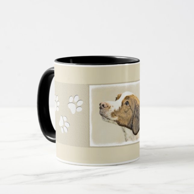 Brittany Painting - Cute Original Dog Art Mug (Front Left)