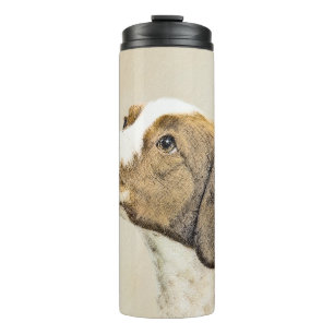Brittany Painting - Cute Original Dog Art Thermal Tumbler