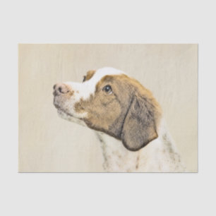 Brittany Painting - Cute Original Dog Art Tissue Paper