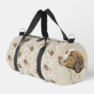 Brittany Painting Orange Roan Spaniel Cute Dog Art Duffle Bag