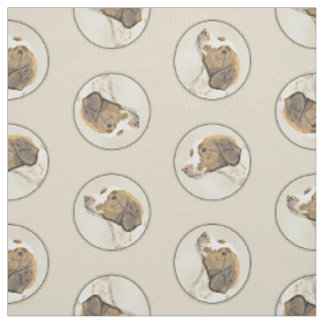 Brittany Painting Orange Roan Spaniel Cute Dog Art Fabric